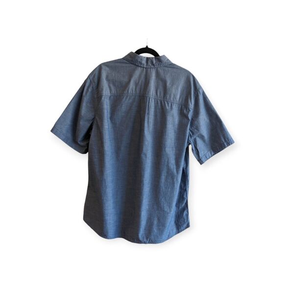 Men’s Mossimo Short Sleeve Blue Button Down Breast Pocket Shirt X-Large - Picture 2 of 7